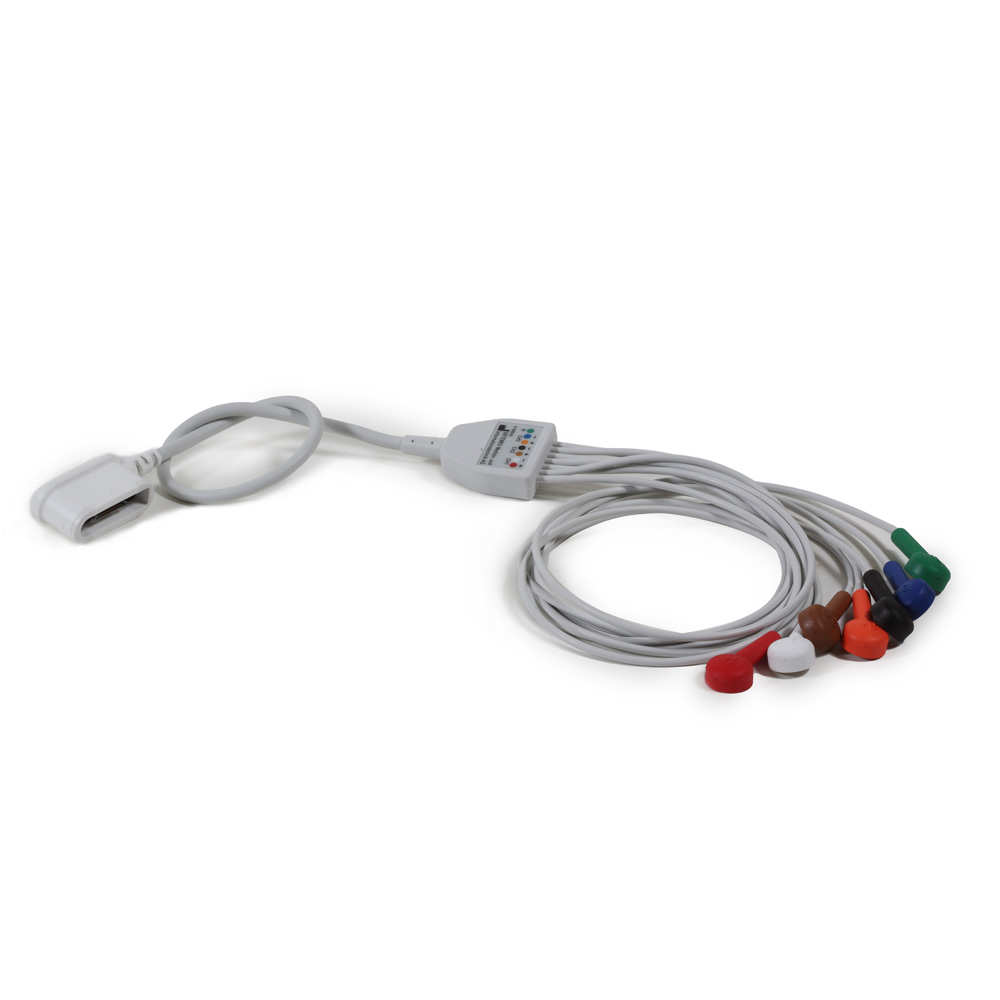 Langzeit-EKG Elektrodenkabel-Set, Sieben Elektrodenkabel, Drei Kanal, 61 cm (24 in), AHA, Seer 1000 Langzeit-EKG Elektrodenkabel-Set, Sieben Elektrodenkabel, Drei Kanal, 61 cm (24 in), AHA, Seer 1000
